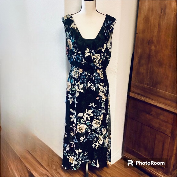 Spenser Jeremy Women's Floral Printed Faux Wrap Ruffle Maxi Dress S10 - Picture 4 of 14